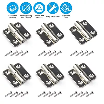 6Pcs 304 Stainless Steel Removable Heavy Duty Lift-Off 1.5  Hinges Cupboard Door • £8.91