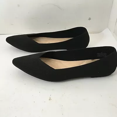 Old Navy Comfort Flats Shoes Women's Size 9 Black Slip On Pointy Toe Cushioned • $9.95