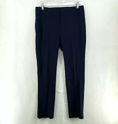 Vince Camuto Pants Women Sz 6 Deep Blue Skinny Flat Front Mid-Rise Slash Pockets • $7.49