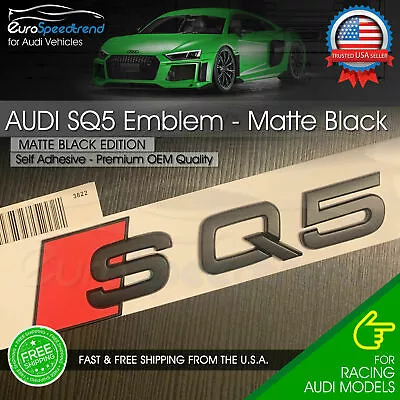 Audi SQ5 Matte Black Emblem 3D Badge Rear Trunk Tailgate For Audi S Line Logo Q5 • $21.99