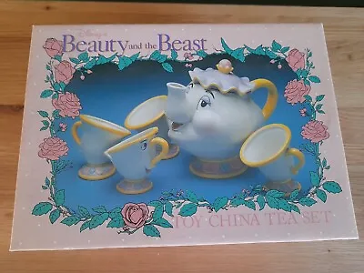Vintage 1994 Disney Beauty And The Beast Mrs. Potts Chip 5 Piece Ceramic Tea Set • £65