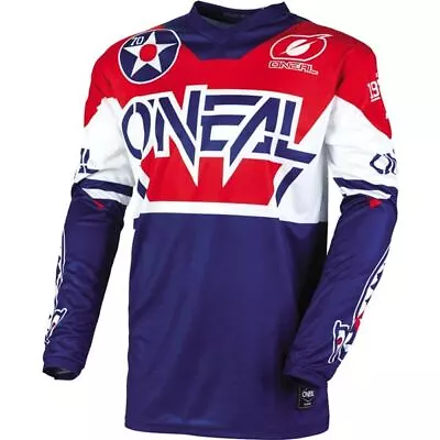 O'Neal Racing Element Warhawk Motocross Jersey - Blue/White/Red All Sizes • $20.99