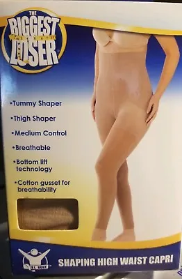 THE BIGGEST LOSER SHAPING HIGH WAIST CAPRI  Large  NUDE Unsealed Nib • $12.99