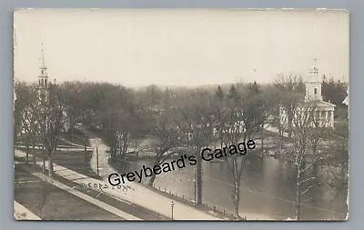 RPPC View Of Churches MILFORD CT Connecticut Vintage Real Photo Postcard • $9.99