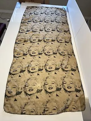 Marilyn Monroe Face Prints Black On Tan On 64  X 27  Silk Scarf / Wrap / Shawl • $11.82