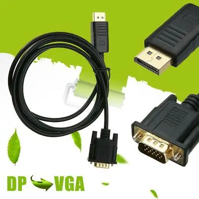 6FT Display Port DisplayPort DP To VGA Cable Adapter Converter For Dell Nuc 1.8m • £5.76