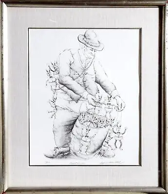 $350 • Buy Seymour Rosenthal, Puppet Vendor, Lithograph, Signed And Numbered In Pencil