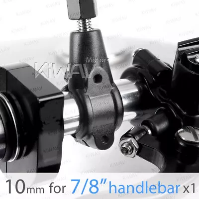 Black Aluminum Handlebar Mirror Adaptor Clamp On Mount Bracket 10mm X1 ε • $15.68