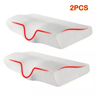 2 Pack Memory Foam Pillow Contour Neck Back Support Orthopaedic Firm Head Pillow • $18.99