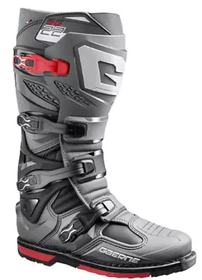 Gaerne Sg22 Anthracite/black/red  Mx Boots Motocross Off-road Enduro Quad • £558