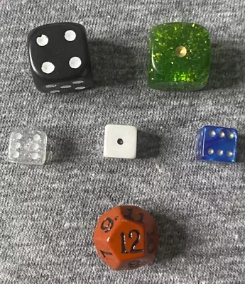 6 PC Assorted Mini Polyhedral Dice D&D RPG- With Pouch • $2.99