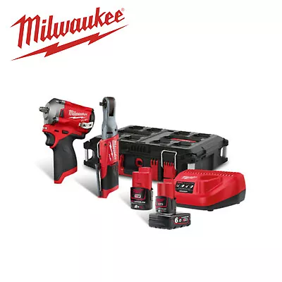 MILWAUKEE M12 Impact Wrench & Ratchet Kit Fuel - Milwaukee M12FPP2H-622P • £437.56