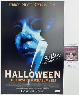 BRAD HARDIN Signed 12x18 Poster HALLOWEEN 6 The Curse Of Michael Myers Shape JSA • $89.99