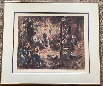 BARBARA HESS MERCIER Signed Numbered Framed Art Print Hippies In The Woods 26  • $229.99