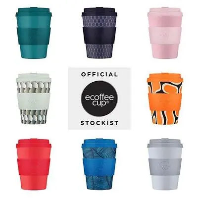 Ecoffee Cup Reusable Eco-Friendly Plant Based Coffee Cups 8oz - 14oz • £13.95