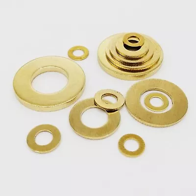 £1.67 • Buy 10/50pcs M2M2.5M3M4M5M6M8M10M12 Solid Brass Copper Flat Washer Plain Gasket Pad