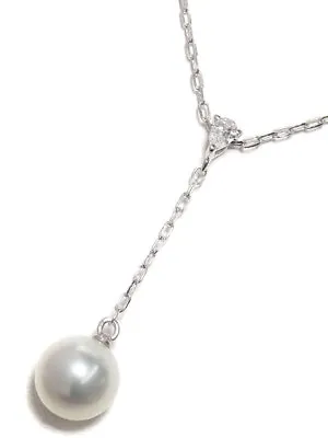 Mikimoto K18Wg Pearl 7.6mm Diamond Necklace White Gold • $925