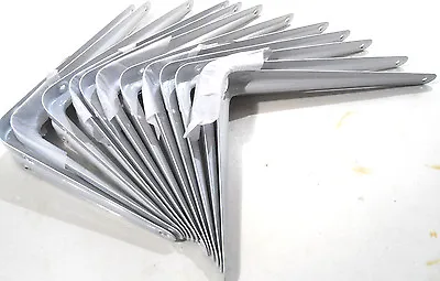 Shelf Brackets 6  Inch X 8  Inch Twelve 12 Pc.  6  X 8  White Metal • $13.50