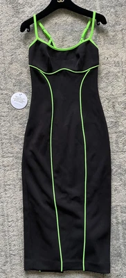 $50 • Buy Sheike VIXEN Black Dress With Green Detail Size 6-8 - Never Worn With Tags