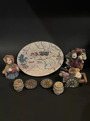 1996 Popular Imports Resin Miniature Tea Set Utah Pioneer Seen • $10