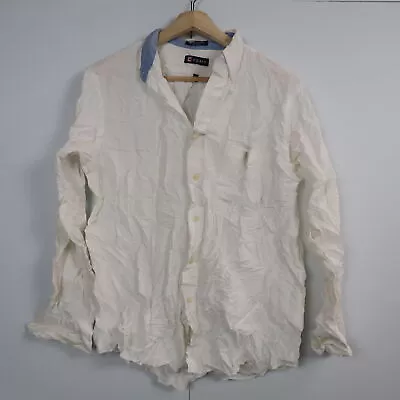 Ralph Lauren Chaps Mens Shirt Size L White Long Sleeve Button-Up Collared • $10.48