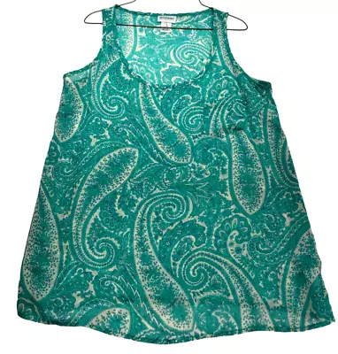 Motherhood Blouse Womens Size Small Green Paisley Sleeveless Sheer • $8.67