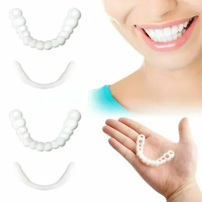 $10.99 • Buy 1-3PCS Smile Snap On Upper＆Bottom False Teeth Dental Veneers Denture Tooth Cover