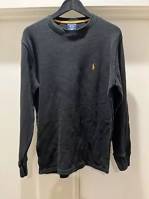 Polo Ralph Lauren Lounge T-Shirt Mens Size Small Black Long Sleeve Thermal Crew • $19.95