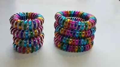 Multicolour Rainbow Spiral Hair Band Hairbands Bobbles Stretchy Ponytail 4pk   • £3.39