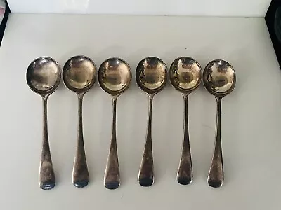 6 Soup Spoons Vintage W Greenwood & Sons Old English Pattern A1 EPNS Fiddleback • $16