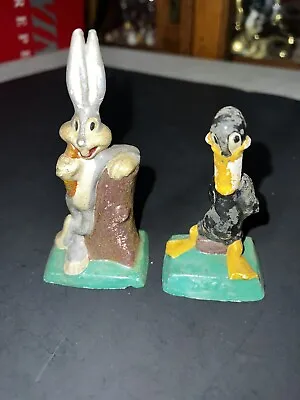 1940's 50s Pottery Bugs Bunny & Daffy Duck Chalk Ceramic Standing Figure Vintage • $49.99