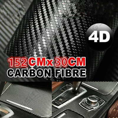 12*60  Premium Glossy 4D Gloss Car Carbon Fiber Vinyl Wrap Sticker Film Roll MN • $15.58