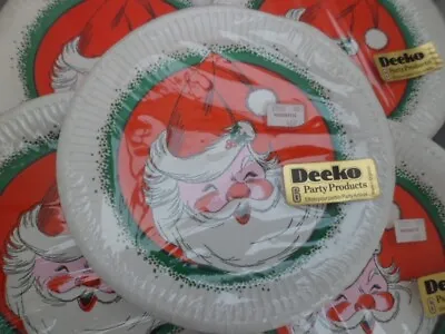 £15 • Buy Vintage Santa Christmas Paper Plates  Deeko Party Products Sealed Packs X 5