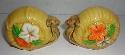 Vintage Mod Snail Salt & Pepper Shakers Figurines H190 MCM • $14.99