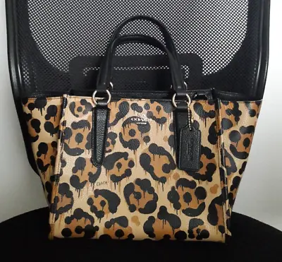 $159.50 • Buy Coach Crosby Wild Beast/leopard Printed Leather Satchel Bag Purse 36321 Rare