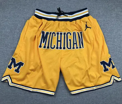 Michigan Wolverines Summer City Edition Basketball Team Shorts S-3XL Yellow • $59.99