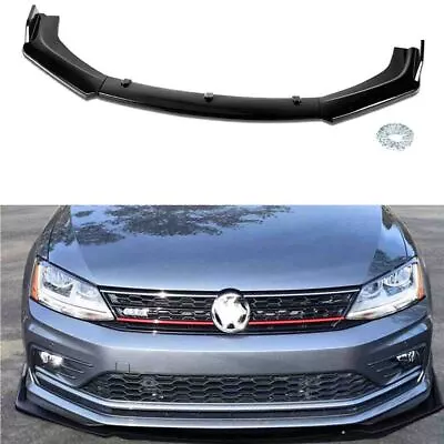 Front Bumper Lip Splitter Spoiler FOR VW For JETTA MK6 6.5 GLI Glossy Black US • $58.95