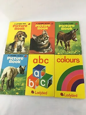 6 X Vintage Ladybird Books. First 4 Picture Books + Colours And ABC Books • £6