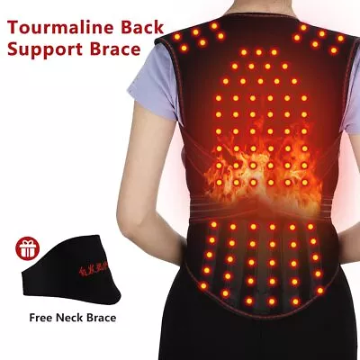 Self Heating Back Support Waist Brace Magnetic Heating Corrector Therapy Belt • $28.03