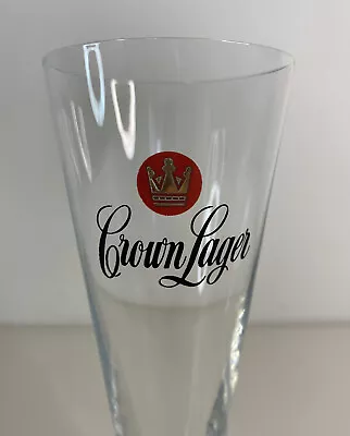 Carlton Crown Lager Tall Beer Glass Stemmed Footed Brewery 300ml • $4.03