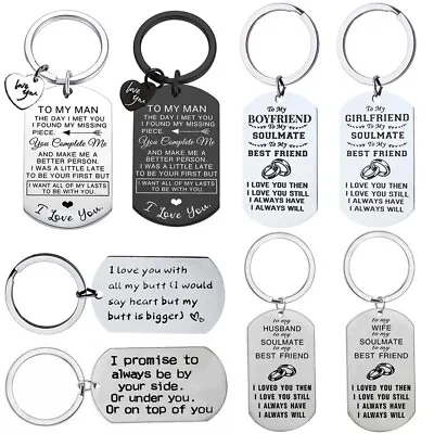 NEW Keychain I Love You Keyring Couple Sweetheart Boyfriend GF To My Man Woman • £4.59