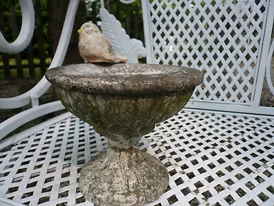 Beautiful Weathered Worn Tinytabletop Birdbath/bird Vintage Cement/concrete 5 T • $74.50