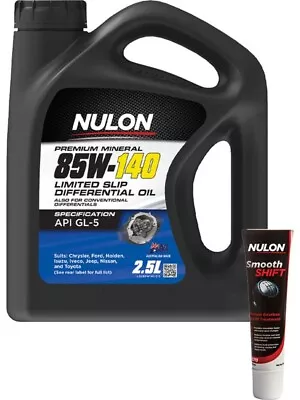 Nulon 85W-140 Limited Slip Differential Oil 2.5L + Gearbox Diff Treatment 125ml • $67.18