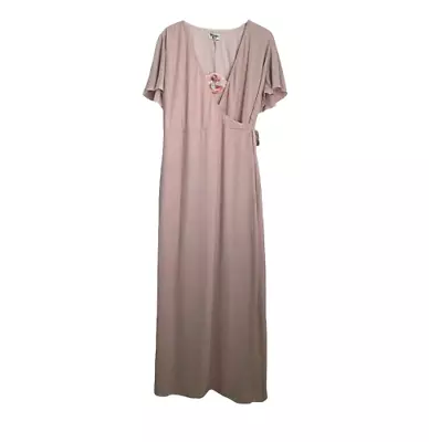 Show Me Your Mumu Maxi Dress Woman 2X Dusty Blush Crisp Pink Noelle Wrap Wedding • $62