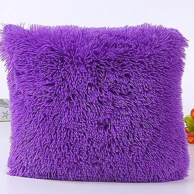  Faux Fur Throw Pillow Case Soft Fluffy Plush Sofa Cushion Cover Home Decor • $4.69