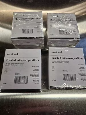 4 Boxes Covetrus Microscope Slides Clear & Frosted (2 Ea) 1 X 3 X 0.4  25x75x1mm • $30