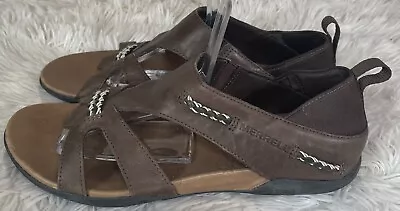 Merrell Flaxen Expresso Womens Sandals Leather Brown J89352 Size 8 US • $30