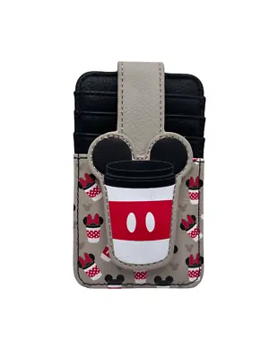 Disney Parks Mickey & Minnie Mouse Coffee Cup ID Cardholder Wallet RDIF Blocking • $27.95