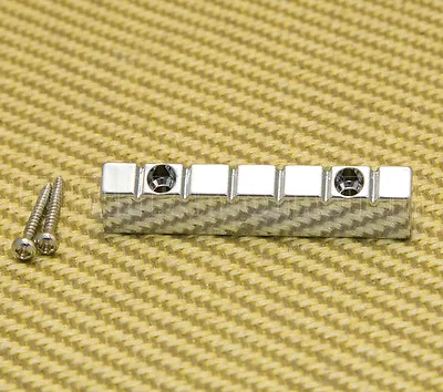 NUT-N-2C Chrome 6-string Lap Steel Style Raised Guitar Nut W/ Screws 47mm • $12