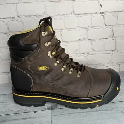 Keen Mens Brown Milwaukee 6  WP Steel Toe Work Safety Boots Size 12 D Worn Once • $135.66